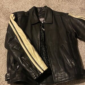 Black and Cream Wilson Leather Jacket